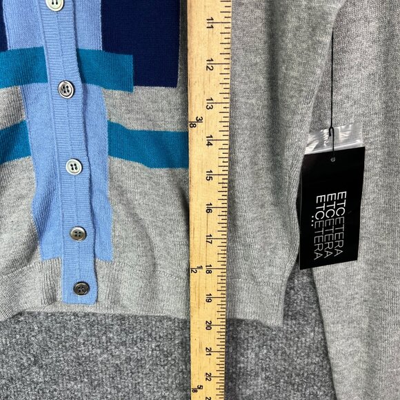 $225 Etcetera Womens Button up Cardigan Geometric Sweater Long Sleeve SZ M - Picture 4 of 7